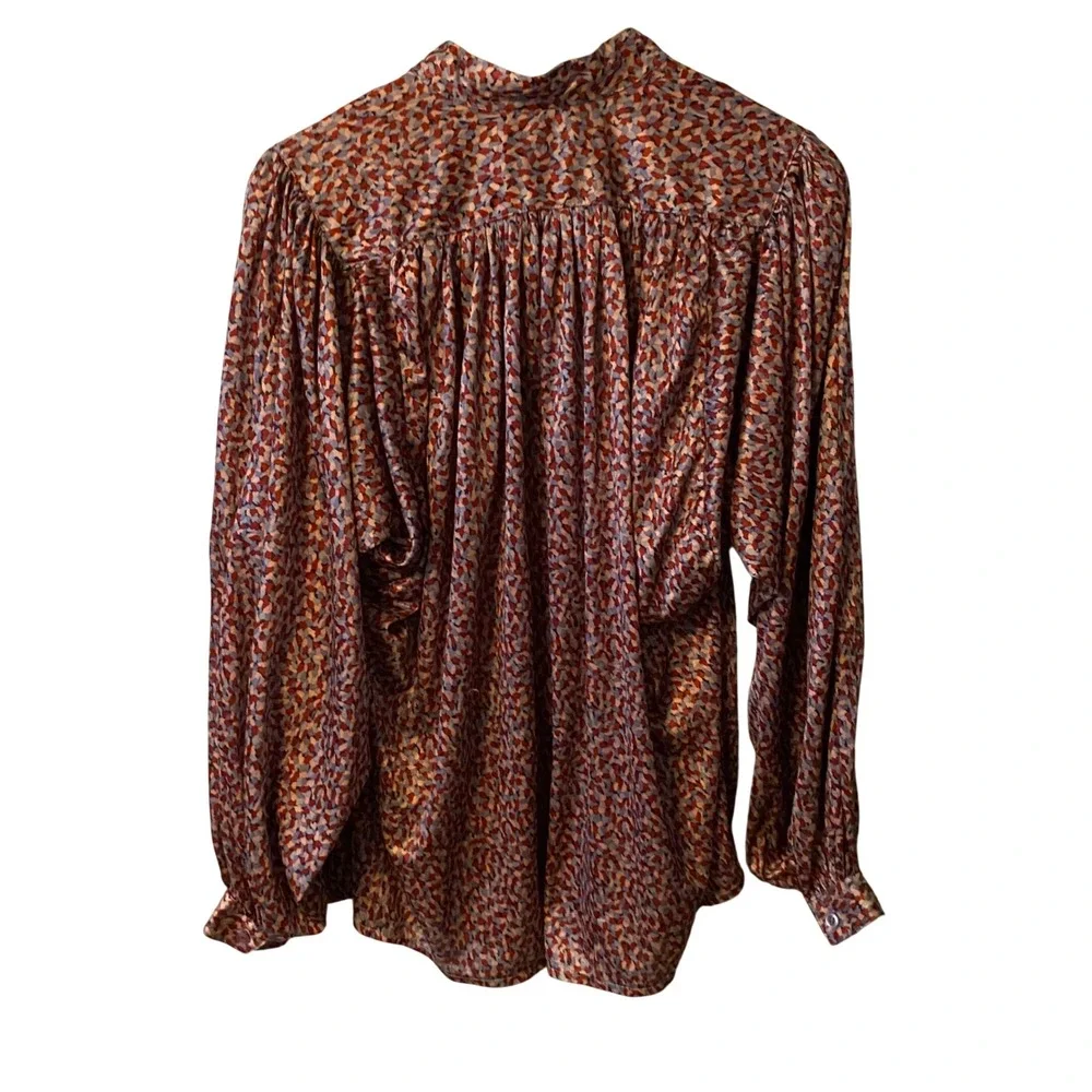 Hukad Sportswear Vintage Abstract Print Button Up Blouse Women's‎ Size Medium